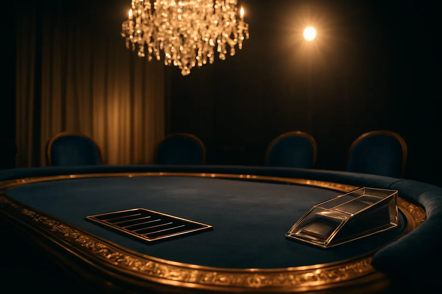 Hyperrealistic wide shot of premium live baccarat studio in the Philippines